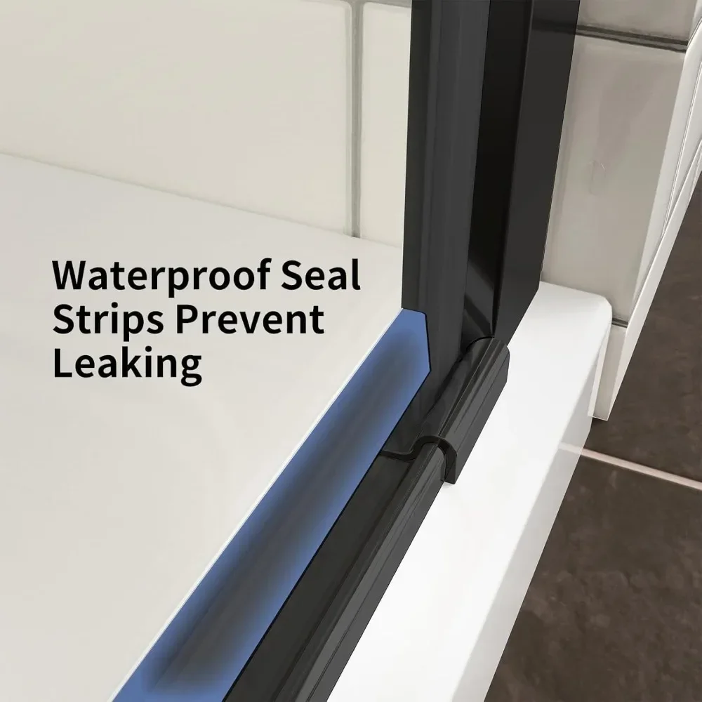 NEW-24-25.4" W x 72" H Frameless Pivot Shower Door, 1/4" (6mm) Clear SGCC Tempered Glass Shower Door, Pivot Swing Shower Glass D