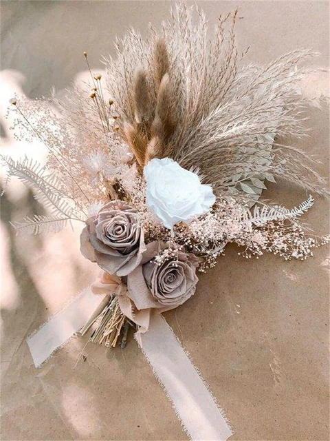 Bridal Bouquet Artificial Flowers Wedding  Wedding Bouquet Rose Gold  Wedding - Artificial Flowers - Aliexpress