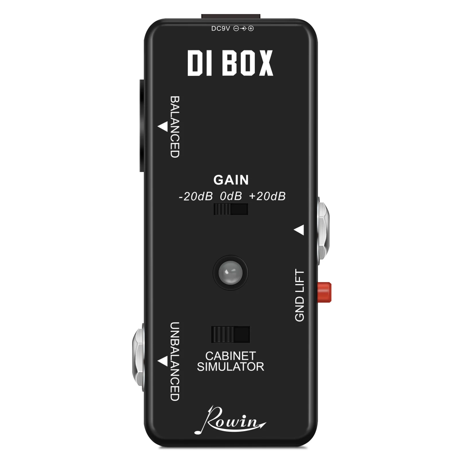 Direct Box Guitar Bass Passive DI Box With Cabinet Simulator 1/4 and XLR Ture Bypass Full Metal Case Rowin LEF-331