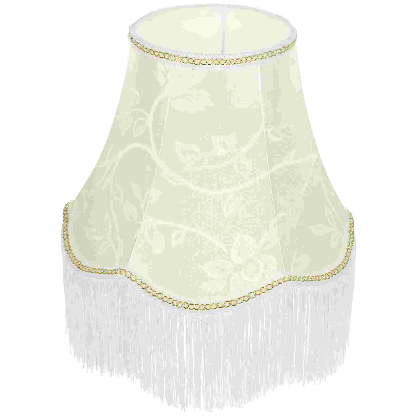 

Vintage Lamp Shade Victorian Lampshade Cover Tassel European Fabric Lampshade Antique Floral Lamp Shade E27 Table Lamp
