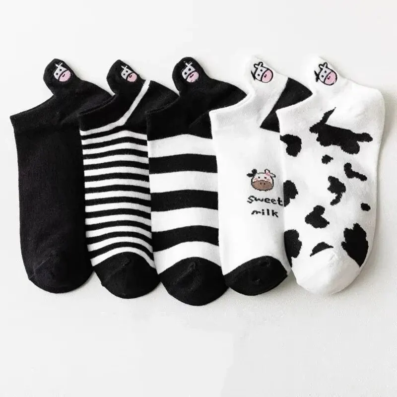 womens socks Womens Socks Cow Pattern Short Socks 10 Pairs