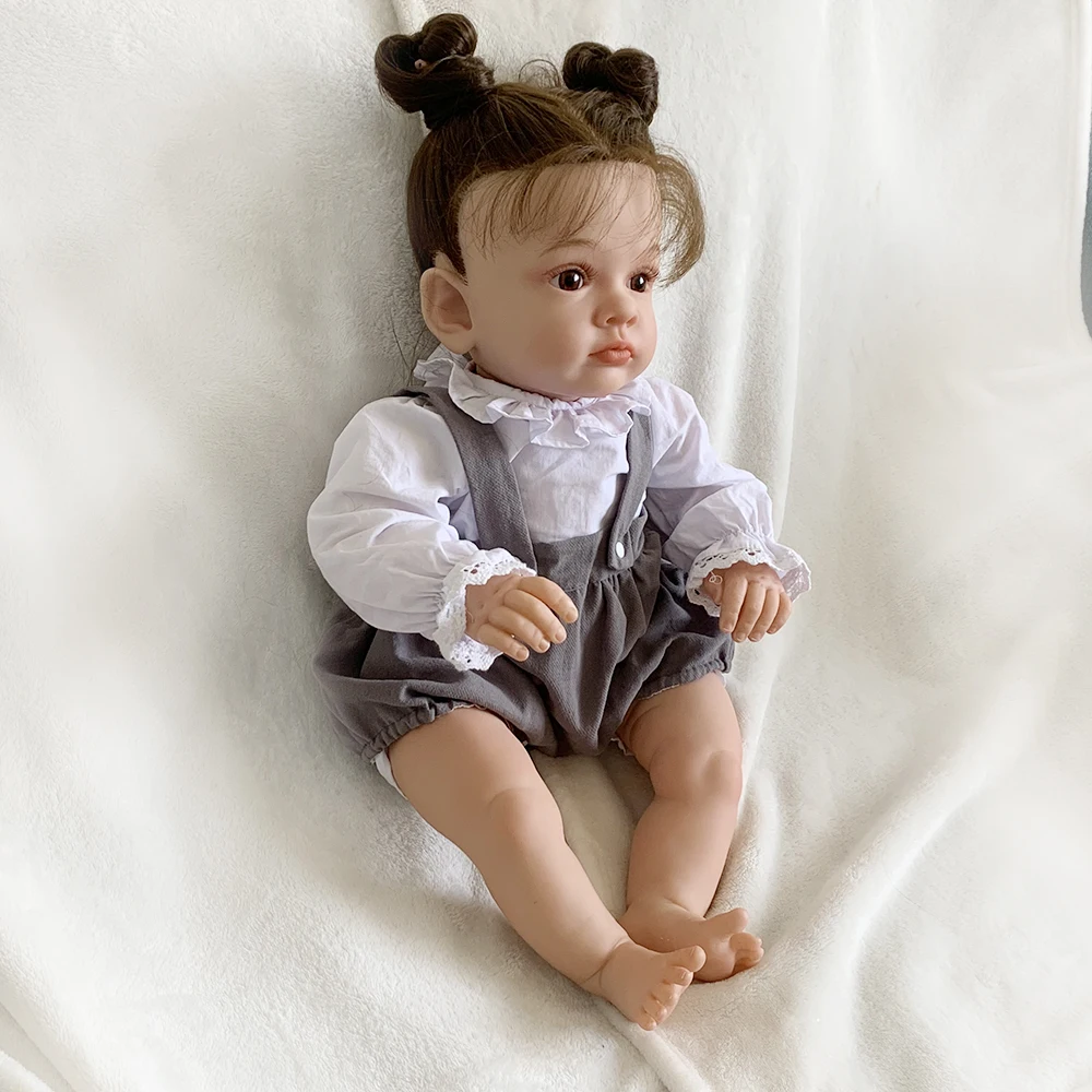 Bebe reborn reallista de silicon 진짜 인형, 여아용 전신 실리콘,  인형, 58cm, 23 인치