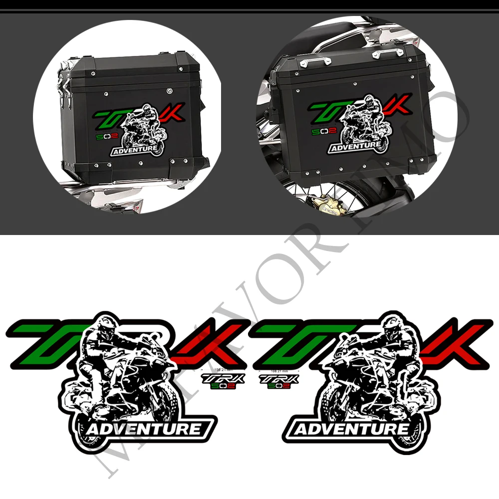 Per Benelli Trk502 Trk 502 Adventure Moto Trunk Valigie Valigie Box Panniers Alluminio Top Side Stickers Decalcomania