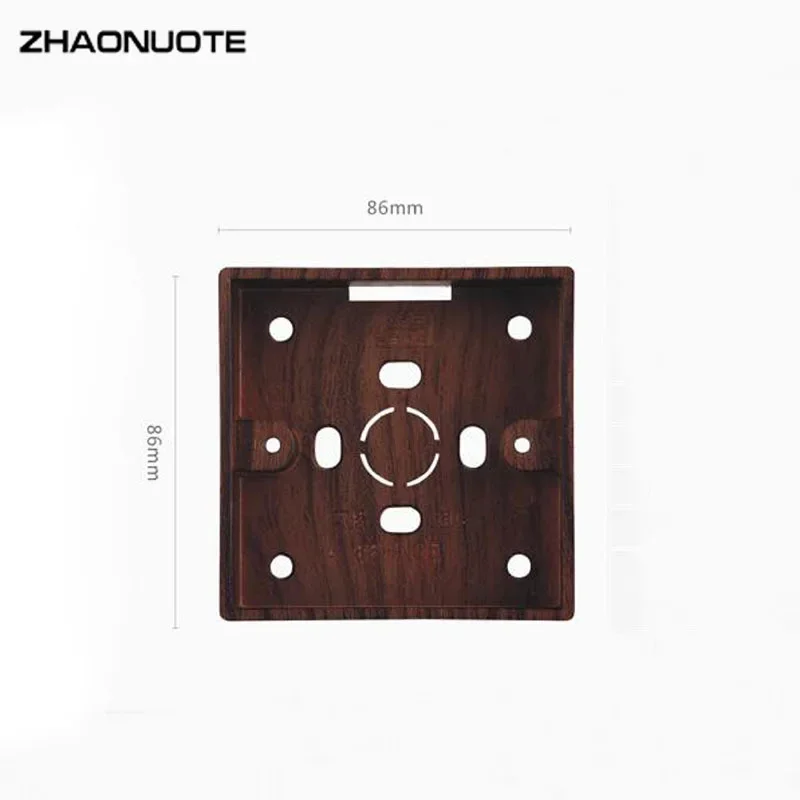 Retro Switch Outlet Bottom Box Wood Color 86 Type Switch Socket Junction Box Outstanding Wall Mounting 86X86X35mm