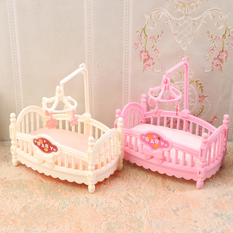 1/12 Puppenhaus Simulation Mini Krippe Baby Bett Modell Puppenhaus Schlafzimmer Möbel Dekoration Puppen Haus Zubehör – Detail 3