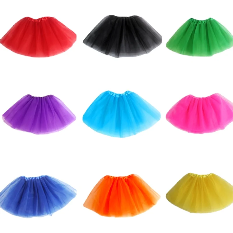 

Girl Elastic Ballet Dancewear Tutus Mini Skirt For Birthday Party Dance 3 Layer Tulle Tutu Skirt for Kids Princess 2-8Y Girls