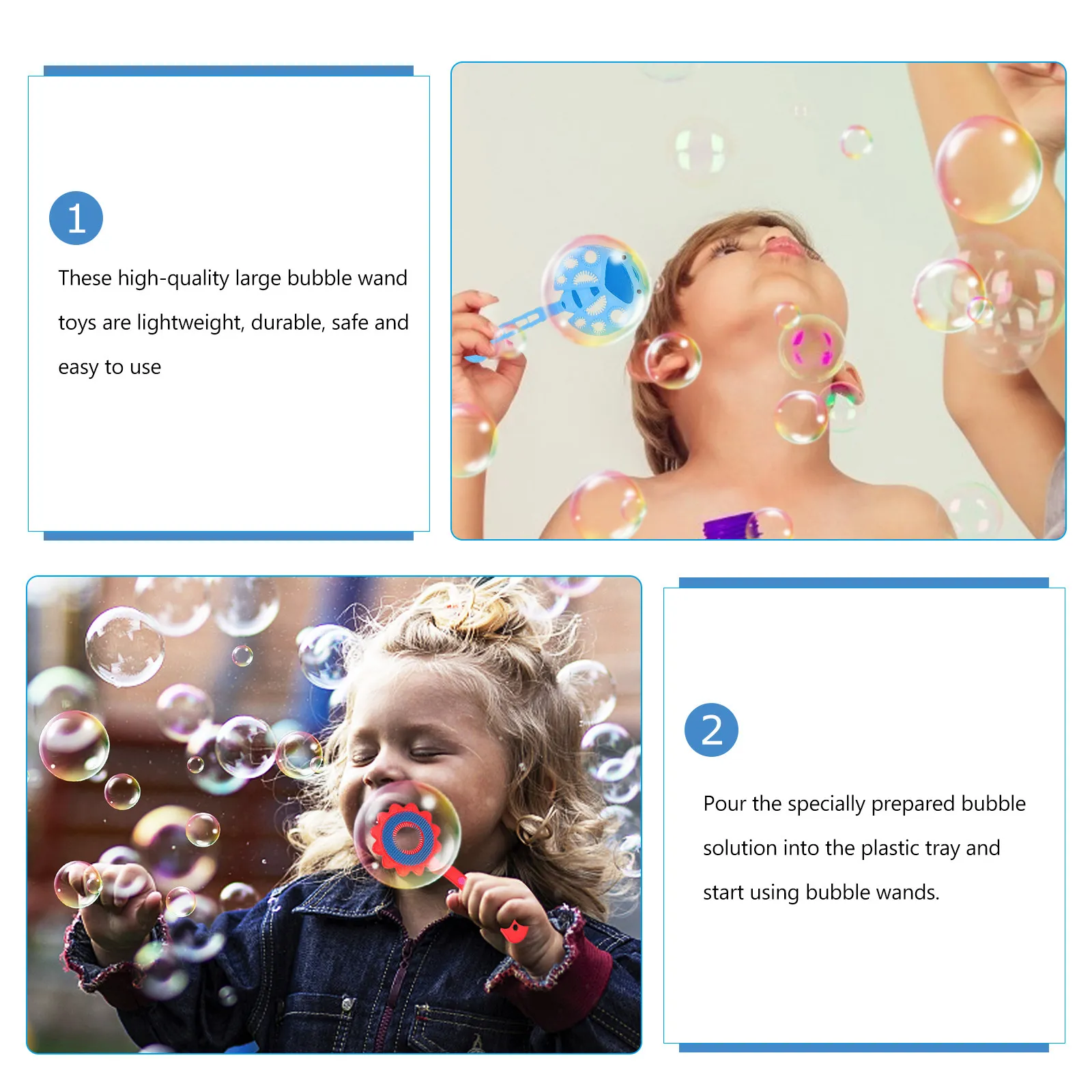 9개 대형 버블 막대 다채로운 세트 가볍고 안전한 플라스틱 야외 비눗방울 만들기 재미있는 파티 활동 버블 막대 세트