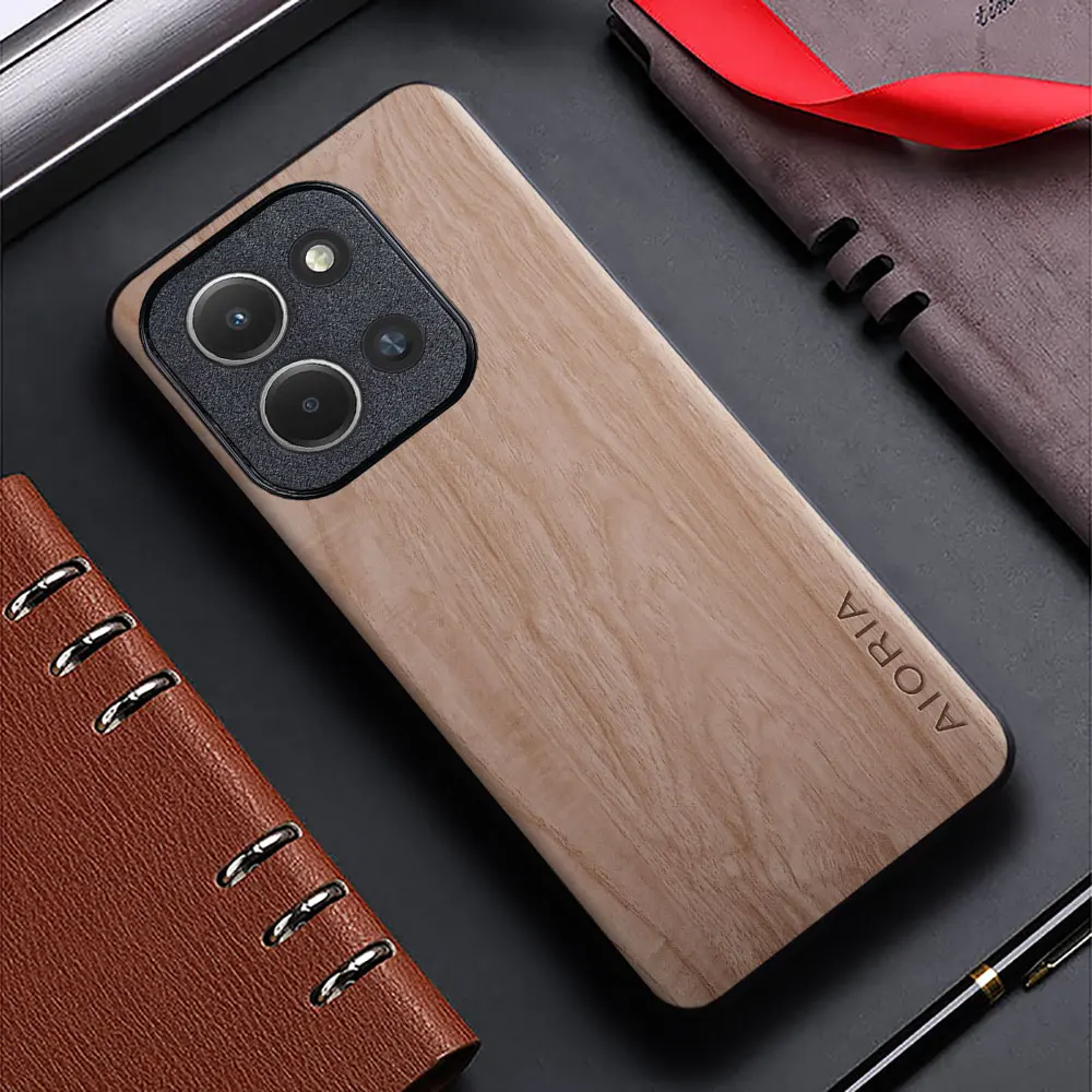 Premium Bamboo Wood Pattern Leather Case - Stylish Eco-Friendly Back Cover