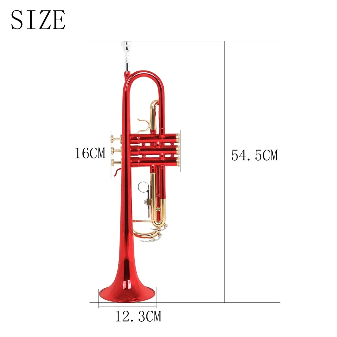 SLADE Professional Bb Trumpet B Flat Brass Body Trompete Brass Trumpette with Case Mouthpiece Gloves Trumpet Parts & Accessories