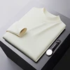 Winter warm sweater men's high-end simple all-matching slim fit stretch cold-resistant casual solid color round neck sweater 5