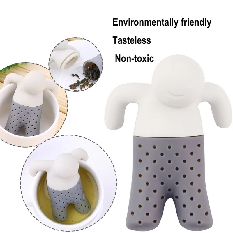 Silicone Tea Strainer Cute Cartoon Lazy Portable Creative Villain Filter Brewing Making Teapot Kitchen Accessories tea infuser tea strainer tea filter