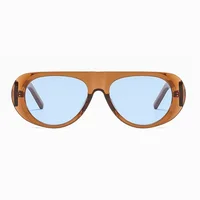 Nouvelles lunettes de soleil ovales femmes hommes Cool marque concepteur lunettes de soleil colorées femme mâle en plastique grand cadre lunettes extérieures 3