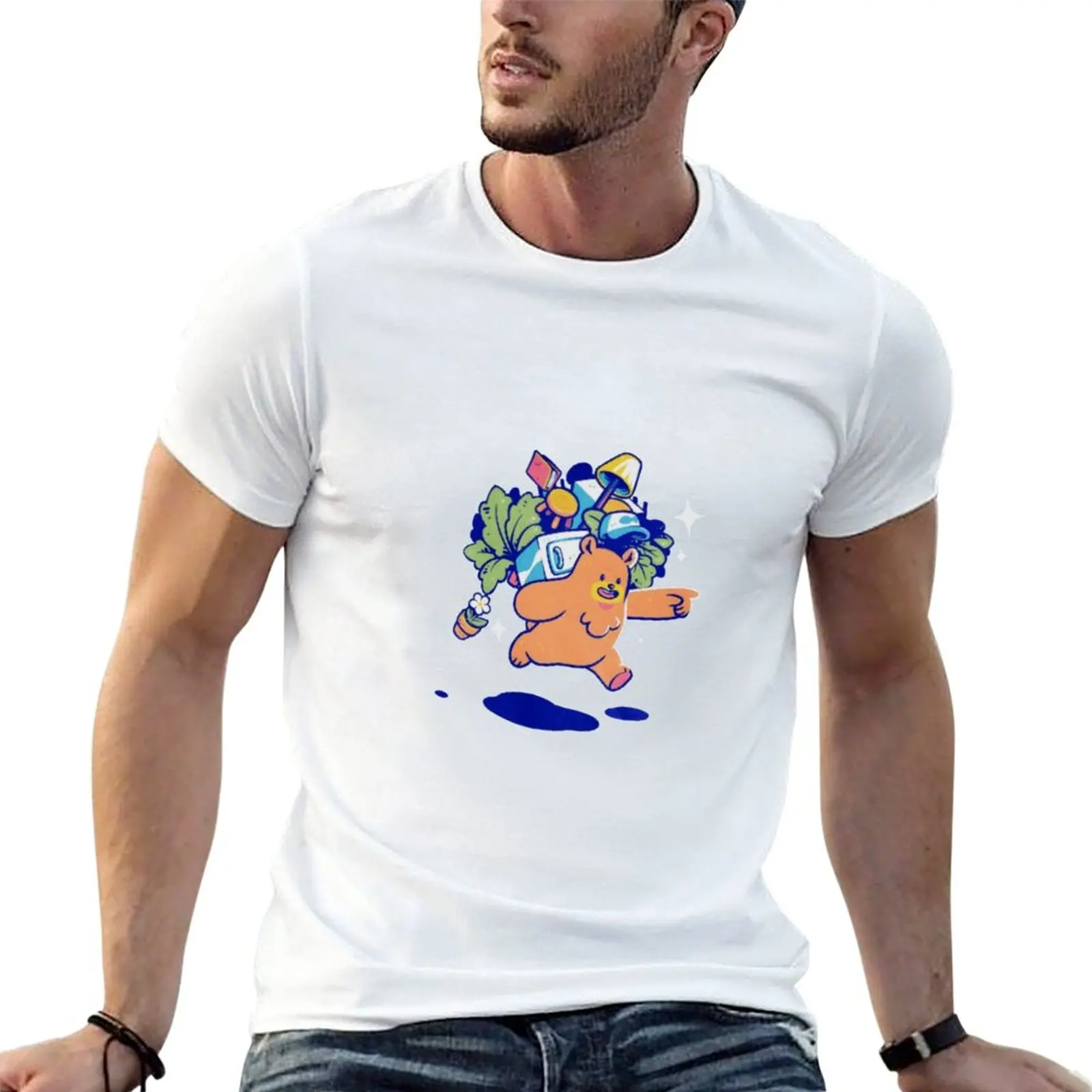 

New bear and breakfast T-Shirt korean fashion anime oversized t shirt men