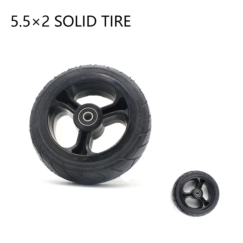 Hot Sale High Performance5 inch Solid wheel 5.5x2 Fast wheel F0,jackhot,Nes carbon fiber scooter solid tire with plastic rim hub