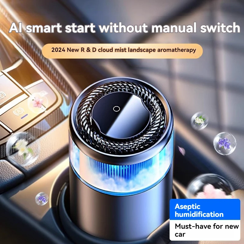 Smart Car Air Freshener Ultrasonic Atomizer Long-lasting Natural Car Fragrance Diffuser New Smell Experience Flavoring Gift