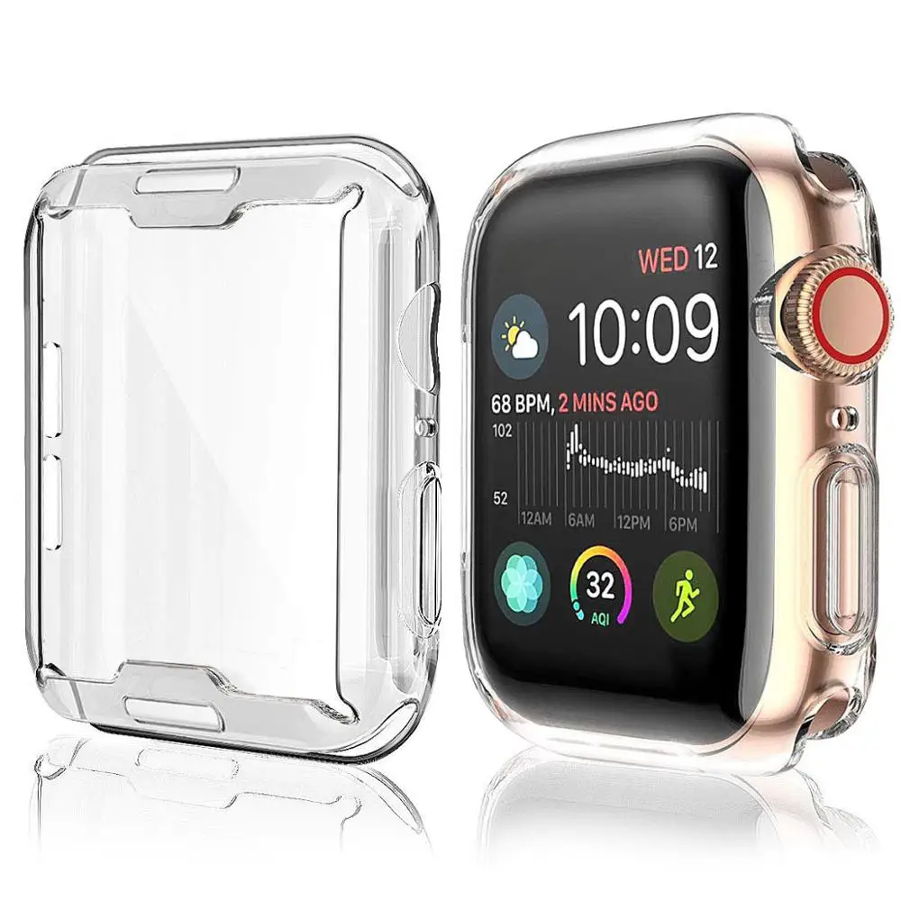 クリアTPUスクリーンプロテクターケース Apple Watch 45mm 41mm 44mm 40mm 42mm 38mm 49mm用 3Dフルバンパーケース iWatch Ultra 9 8 7 6対応