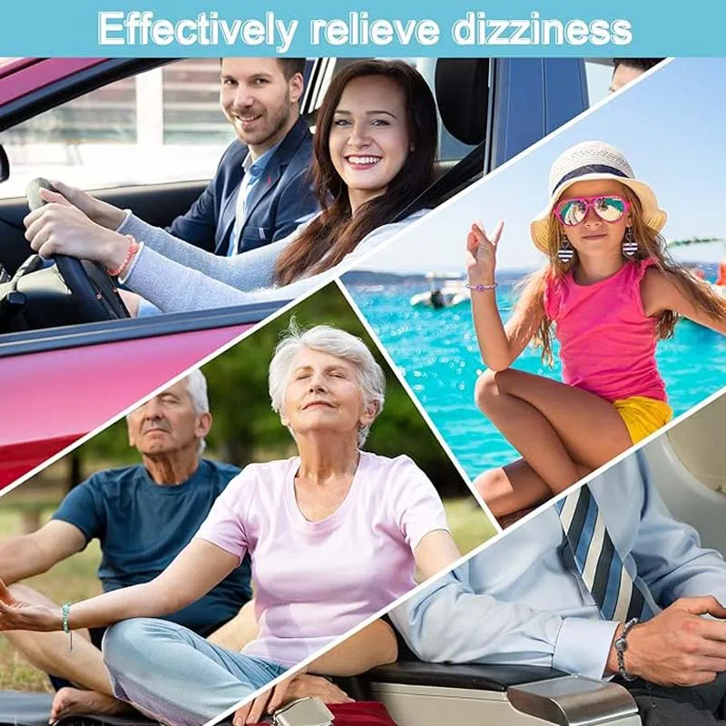 6 Pcs Motion Sickness Bands Bracelet Anti Nausea Adjustable Wristband for Cruise Ship Essentials Seasickness Adult