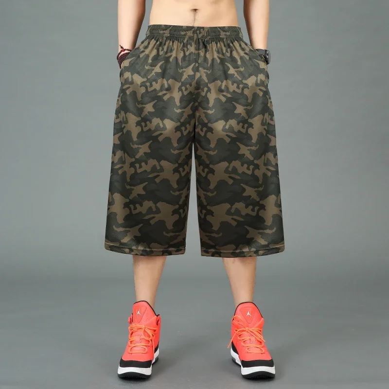 남성용 스트레치 루즈 러닝 반바지, 신축성 허리, 무릎 길이 프린트, 플러스 사이즈 XL, 2XL, 3XL, 4XL, 여름 캐주얼, 신상 패션
