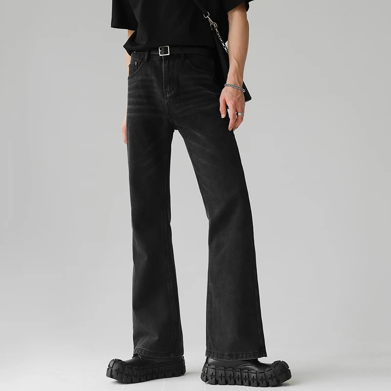 Men Comfortable Baggy Commute Jeans Male Fashion Casual Bell Bottom Denim Pants Korean Simple Vintage Straight Denim Trousers 3
