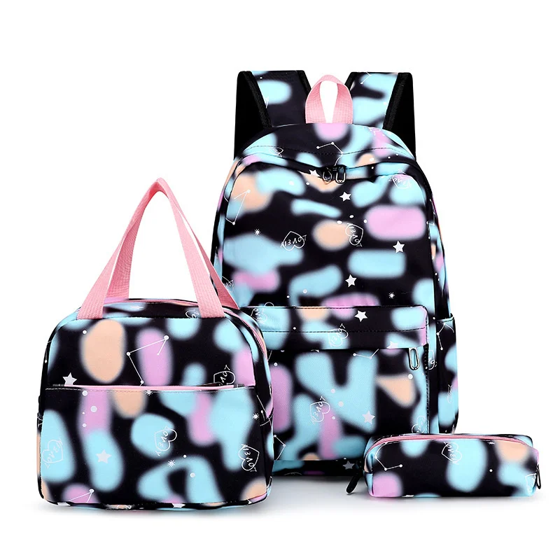 

3pce/set of teenage girls' backpacks, average gradient backpacks, school bags, high school textbooks