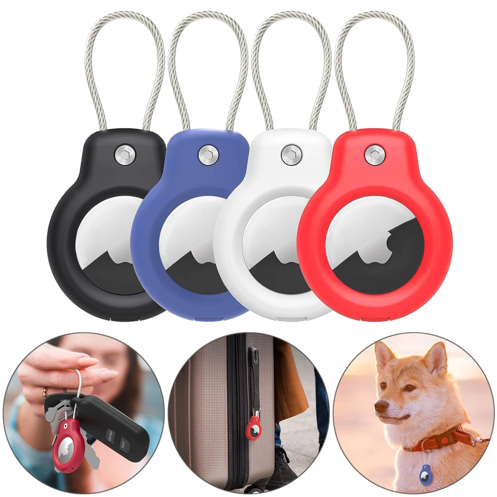 Universal Airtag Safety Lock Holder with Lanyard Keychain - Secure Anti-Loss Protective Cover