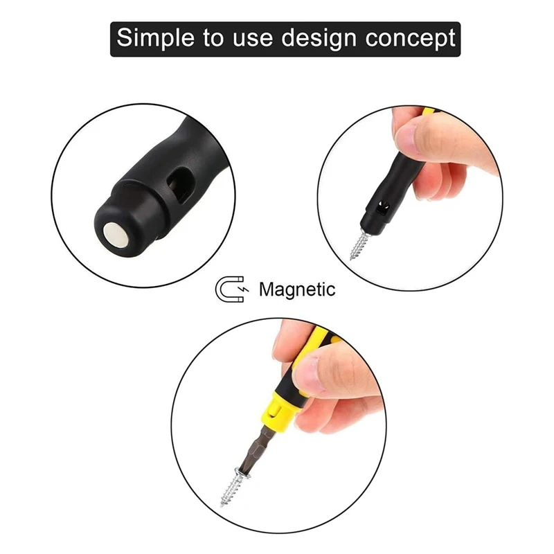T42C-3Pack 4 In 1 Pocket Screwdriver Portable Multi-Purpose Screwdriver Eyeglass Repair Home Repair