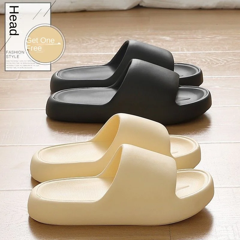 

Buy One Get One Free Slip-on Slippers for Women Summer Indoor Home Non-Slip Home Bathroom Bath Couples Sandals Men