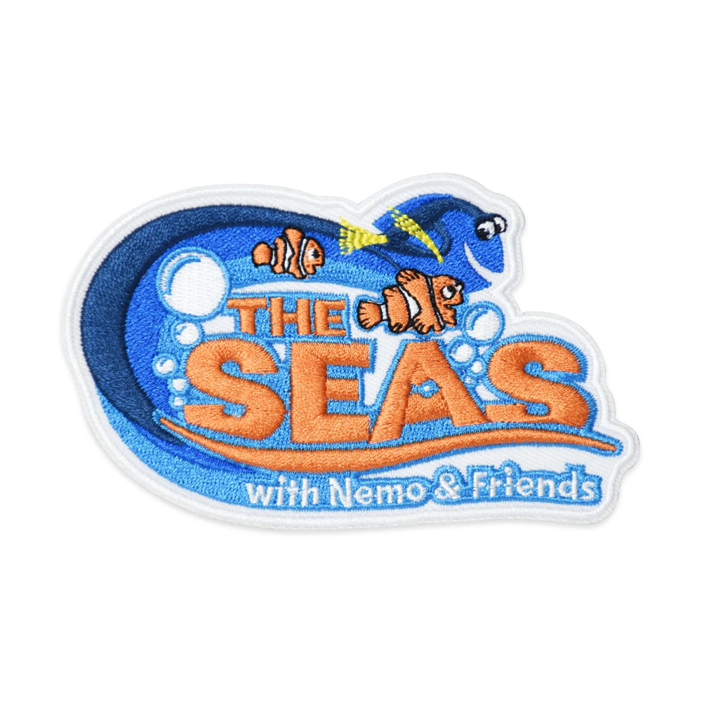 

Нашивки с вышивкой The Seas для одежды, термоклейкая аппликация в виде рыб и синего моря, крутая нашивка, швейные Значки для одежды