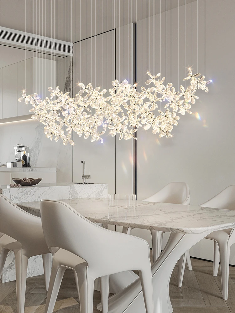2024 Luxury Crystal Restaurant Pendant Light Luxury Italian Designer Dining Hall Lamp Kitchen Bar Table Decorative Pendant Lamp 3