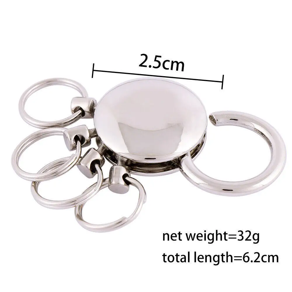 Detachable Zinc Alloy Waist Hanging Keychain Round Zip-Mother Buckle Five-ring Metal Ring Outdoor Carabiner Buckle Men Bag Gift