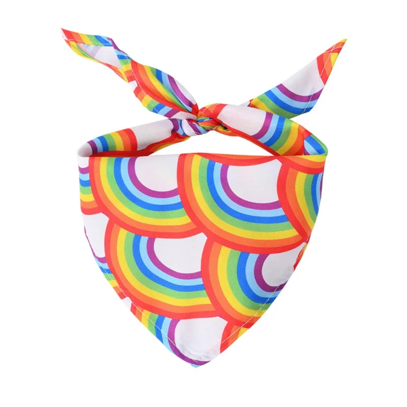 Title 13, 1pc Pet Dog Bandana Collar Neckerchief Rainbow ...