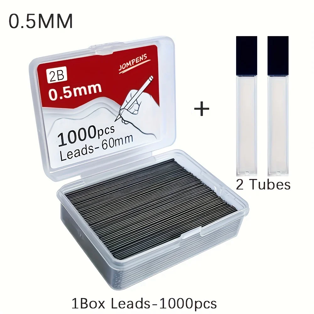 Mechanical Pencil Lead 0.5 0.7 0.9mm 2B 60mm Art Drawing Automatic Pencil Replaceable Refills with 2 Tubes Stationery 4