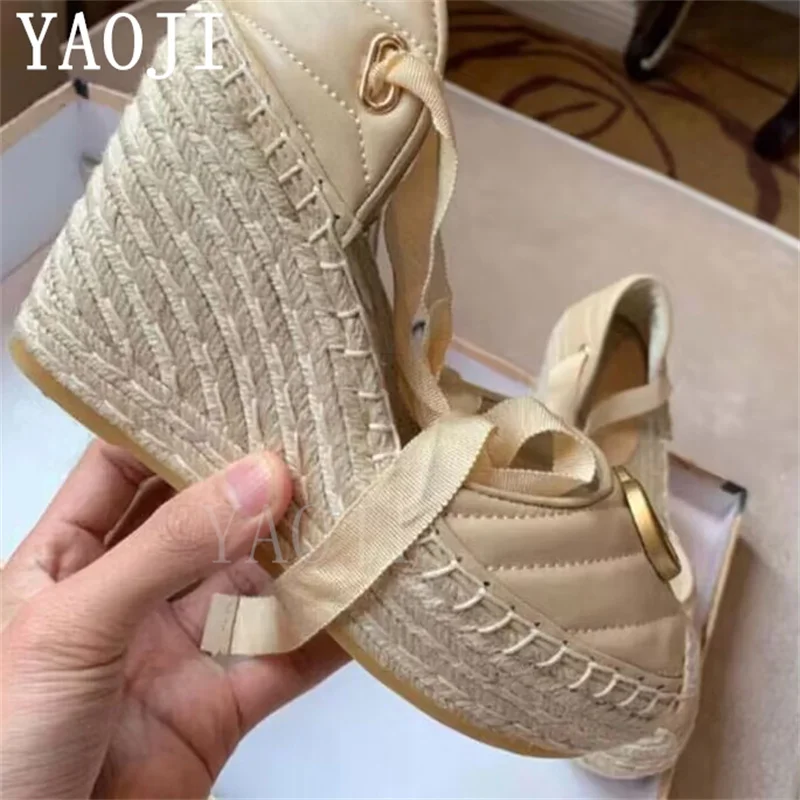 

Luxury Women Sandals Shoes Genuine Leather Wedges Heel Ladies Brand Platform Thick Sole Shoes Women Retro Fashion Pumps Mujer