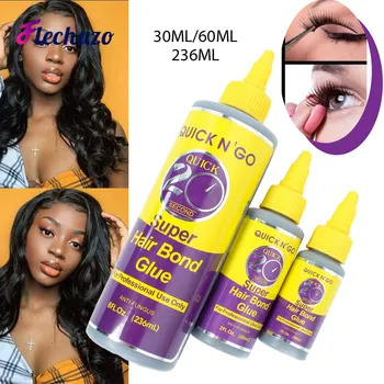 FLECHAZO Hair Bonding Glue Easy to Use Super Hair Bond Glue for Making Wigs Hair Extensions Waterproof Eyelashes Glue Quick Dry