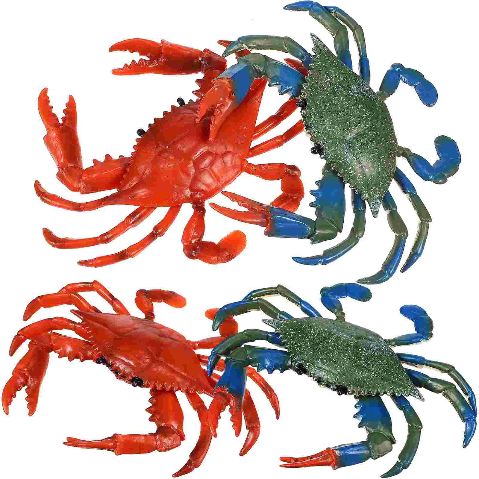 

4 Pcs Children's Aquatic Toy Crab Toys for Kids Model Solid Pvc Kid's Educational