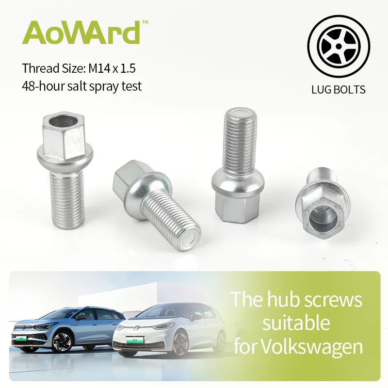 4 PCS Car Wheel Bolts WHT002437 Silver Steel Nuts Tools For VolkswagenCC 2009- Jetta Audi A5 A6 A8 Accessories Truck Parts