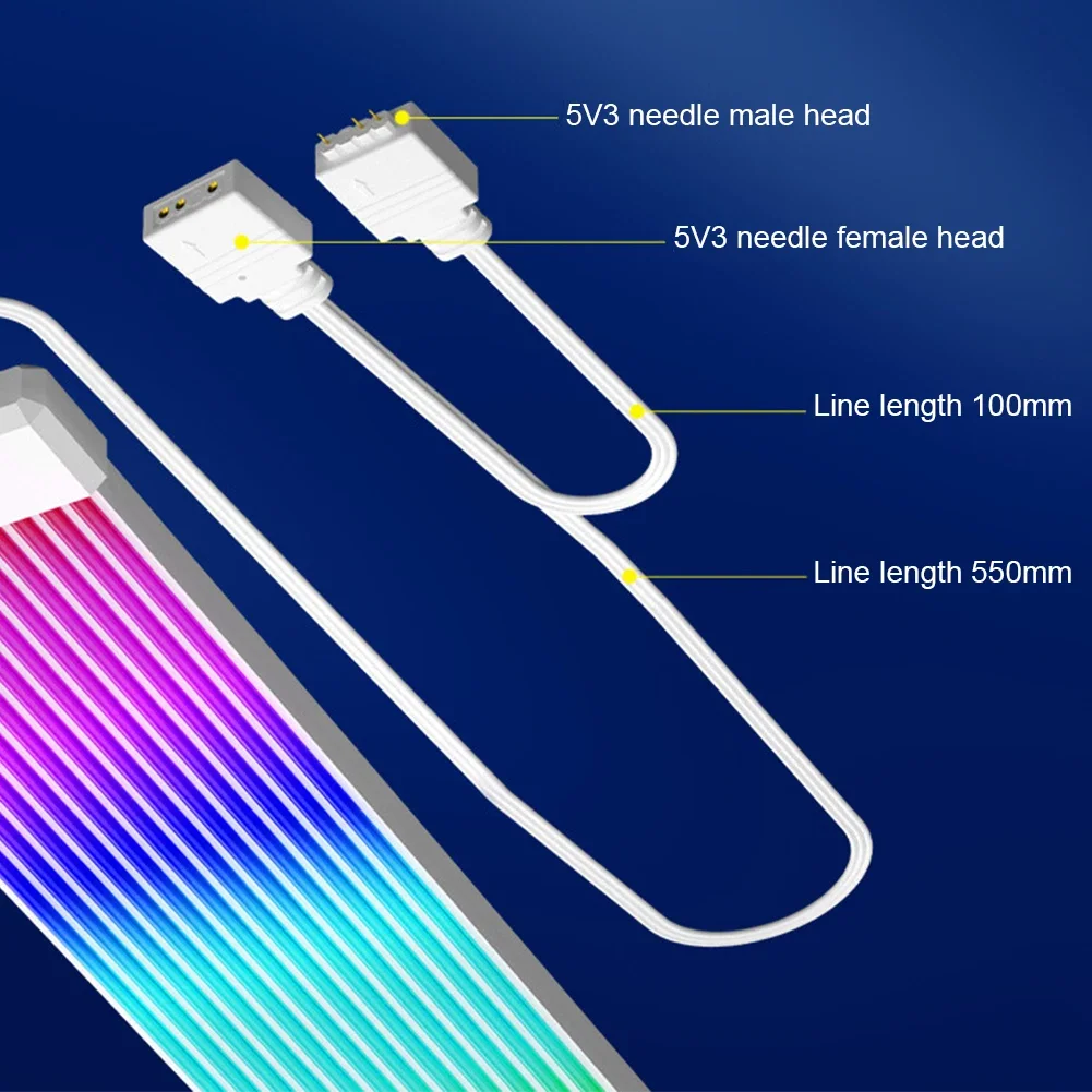 5V 3Pin ARGB Sync PC Cable 8/24PIN Motherboard Power Extension Cable Flexible LED Strip Light DIY Kit Video Card 8Pin 6PIN