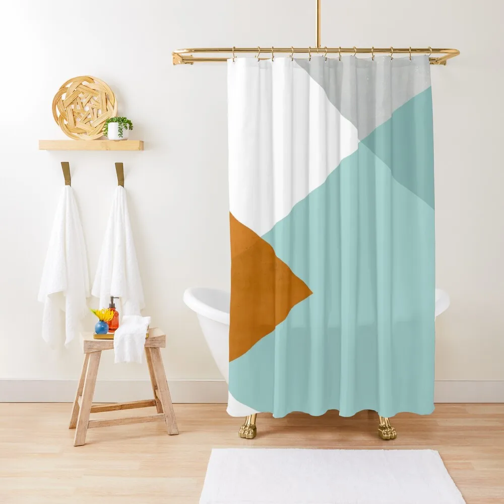 

Geometrics - aqua & orange concrete Shower Curtain Bathroom Curtain Curtains