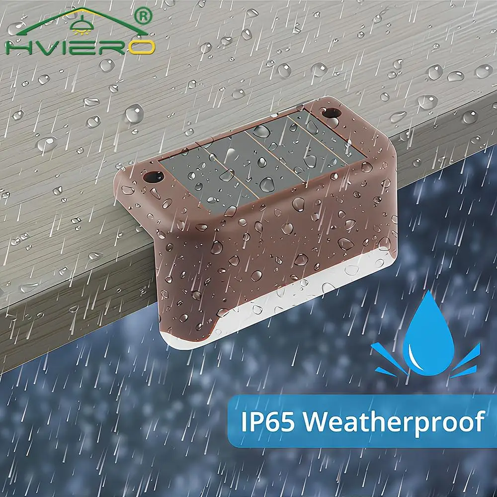 Description Picture 5 of itemOutdoor LED Solar Brown Stair Lamps Waterproof Landscape Atmosphere Lighting Wall  Patio Fence Garden Pathway Steps Night Light