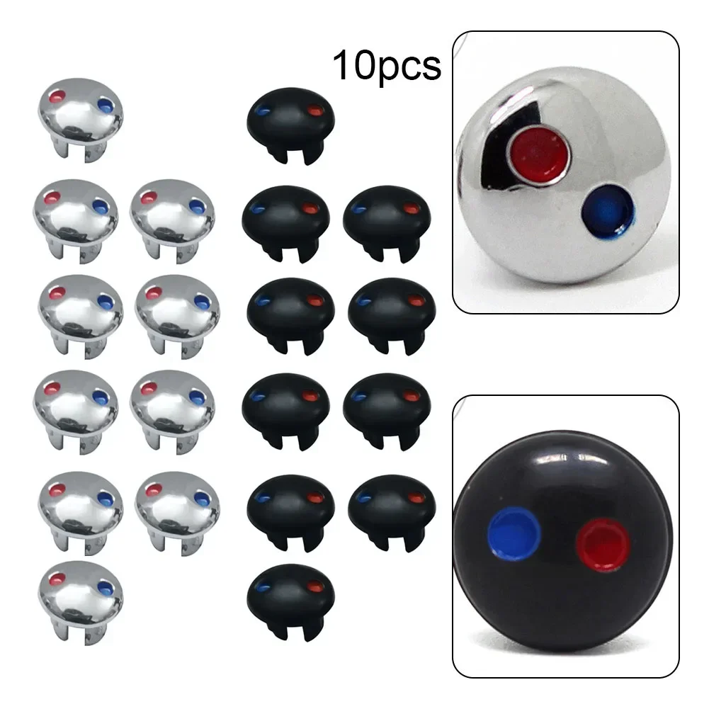 Hot And Cold Water Sign Faucet Handle 10PCS Decoration Cover Plastic Material Distinguish Hot And Cold Water