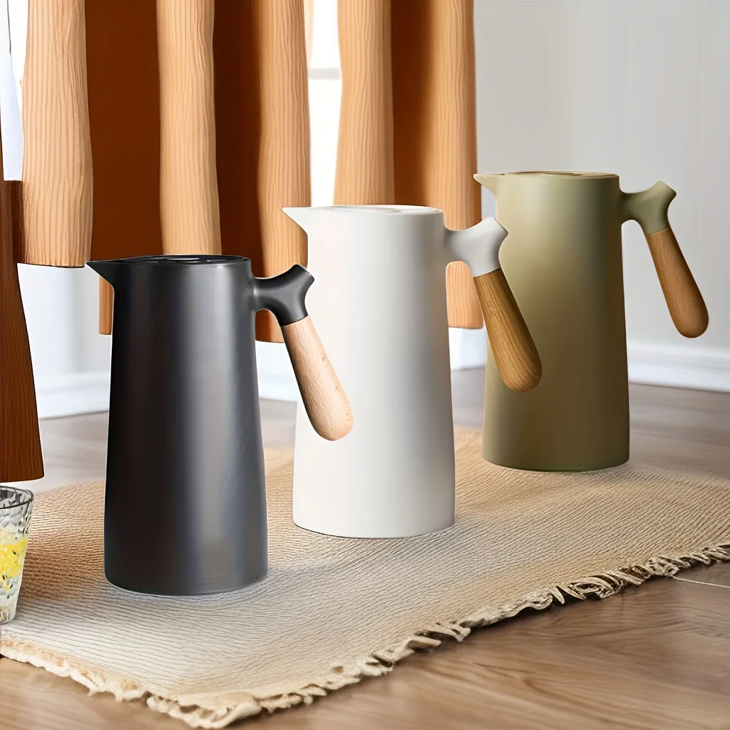 

1pc, Thermal Coffee Carafe, 1000ml/33.8oz Vacuum Insulated Flask, Glass Inner Beverages Carafes For Water, Tea, Coffee And More.