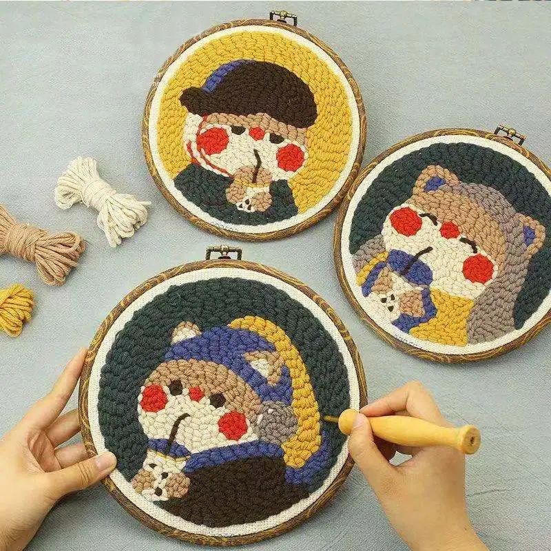 Cat Cross Stitch Kit Punch Needle Set Rug Hooking Magic Needle For Embroidery  Supplies DIY Craft Sewing Home Decor For Kids Gift - AliExpress