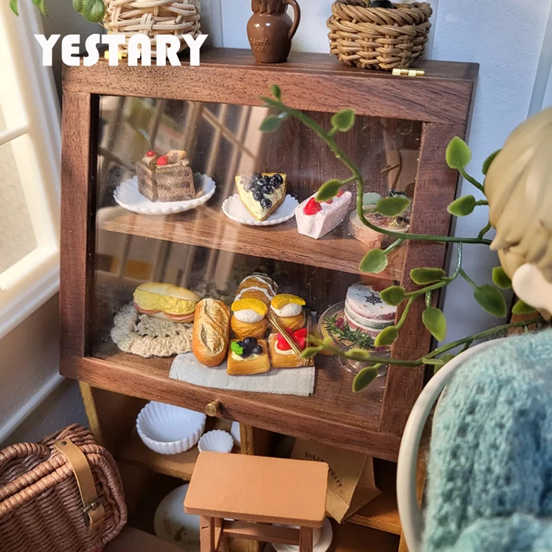 

YESTARY 1/6 Bjd кукольная мебель Obitsu 11 игрушечный черный орех шкаф для тортов аксессуары для кукол игрушки модный мини кукольный домик мебель