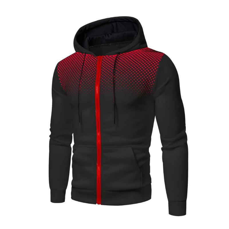 Mens Hoodie Zip Up Hoodie Sweatshirt Graphic Zipper Pocket Polka Pot Print Sports Outdoor Casual Daily Hoodies Slim Sweatshirts