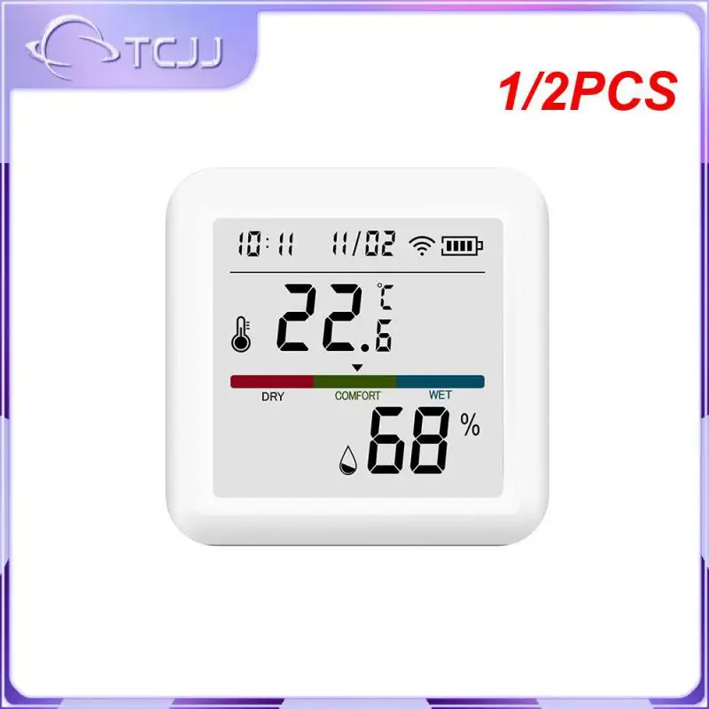

1/2PCS Tuya Smart WIFI Temperature And Humidity Sensor Indoor Hygrometer Thermometer With LCD Display Support Alexa