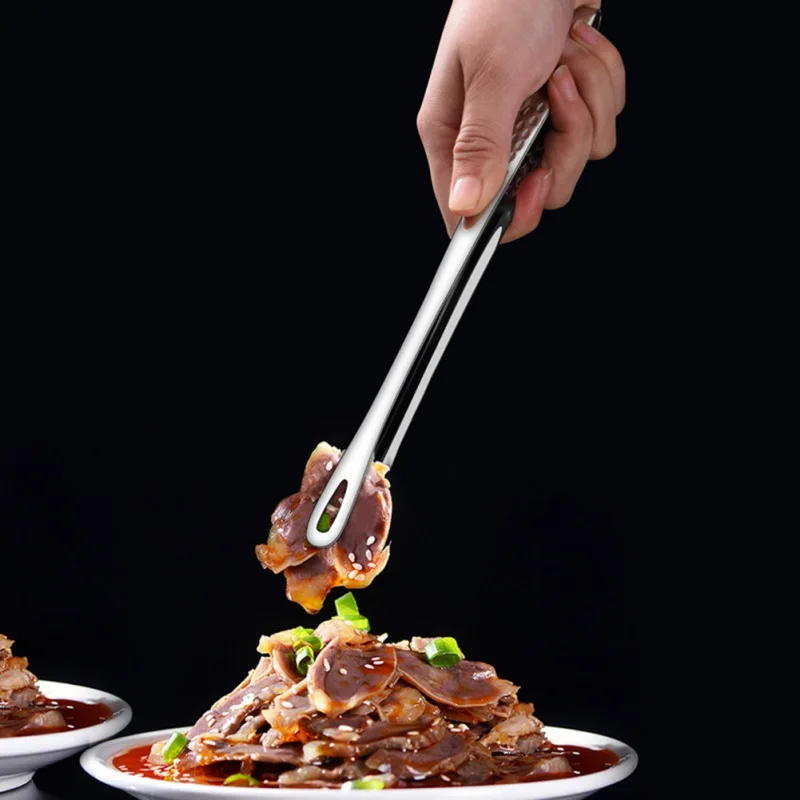 Stainless Steel BBQ Tongs Barbecue Grill Food Clip Ice Tong Meat Salad Toast Bread Clamp Kitchen Accessories Tools for Canteen food tongs kitchen food clips