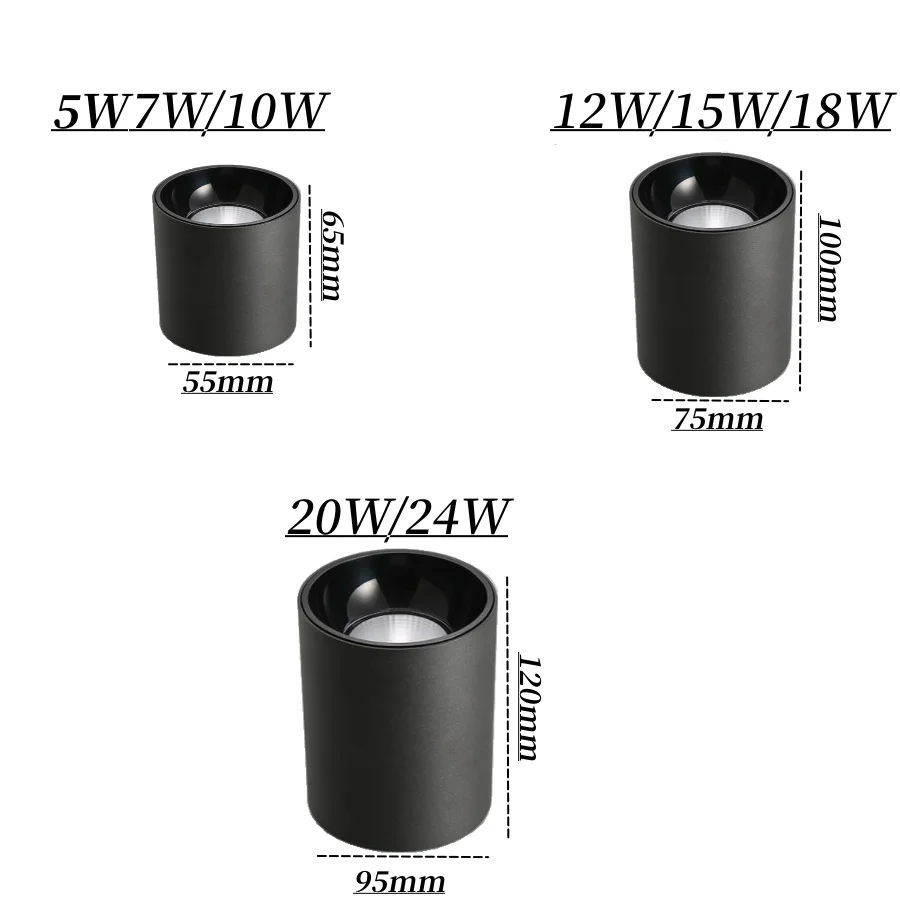 원형 밝기 조절 가능 LED COB 다운라이트 스포트 라이트, 실내 조명, LED 천장 스포트 라이트, 금 7W10W12W15W, 18W, AC110V, 220V