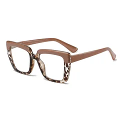 Stylish Large - Framed Reading Glasses with Blue Light Protection - +350 (3)