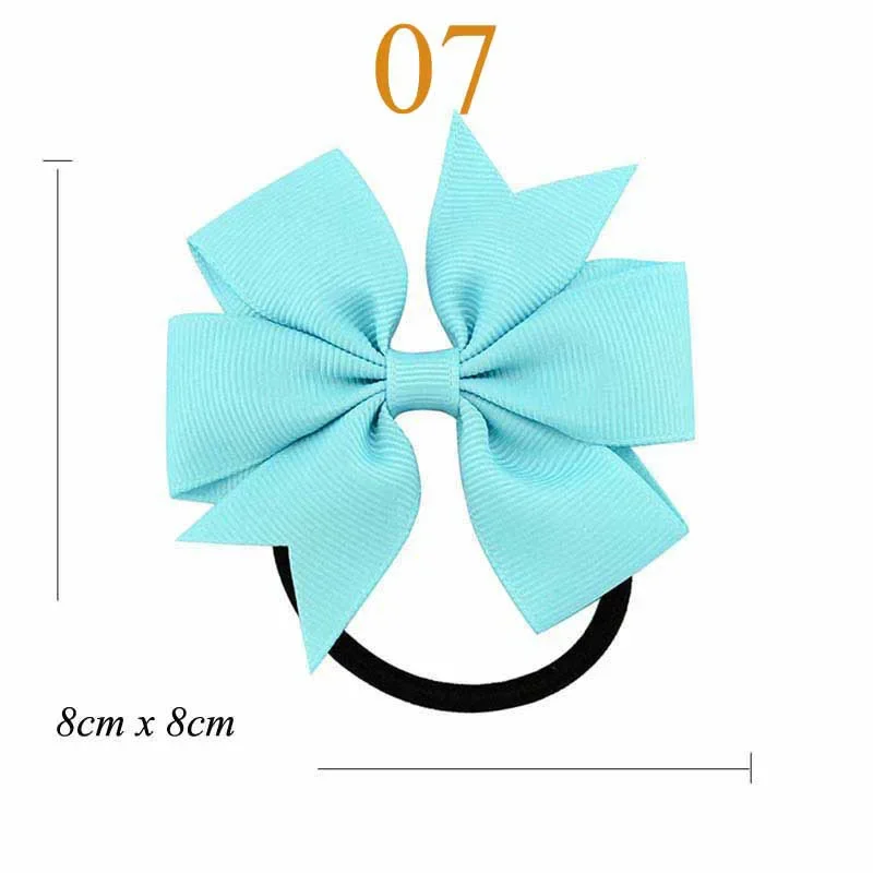 Elastic Hairband with 3 Knot and Floral Ribbon Accents - Handmade Girls' Party Hair Accessory