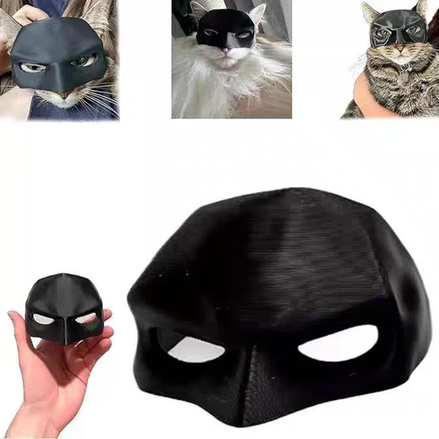 1pcs Tong Cat Bat Cool Man Mask Cat Avenger Mask Matte Cute Bat Mask Superhero Toys Cat Bat Pet Man Mask For Cat And Dogs